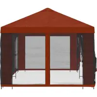 vidaXL Garten Pavillon mit Seitenwänden 6 x 3 m Terrakotta
