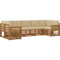 vidaXL Outdoor-Sofagarnitur 6 Stk. Natur