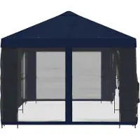 vidaXL Garten Pavillon mit Seitenwänden 6 x 3 m Blau