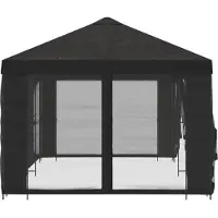 vidaXL Garten Pavillon mit Seitenwänden 6 x 3 m Anthrazit