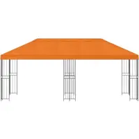 vidaXL Pavillon mit Seitenwänden 6 x 3 m Orange Polyester und Stahl
