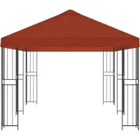 vidaXL Pavillon mit Seitenwänden 6 x 3 m Terrakotta