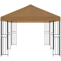 vidaXL Gartenpavillon 6 x 3 m Beige Polyester und Stahl 190 gsm