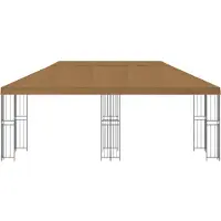 vidaXL Gartenpavillon 6 x 3 m Beige Polyester und Stahl 190 gsm