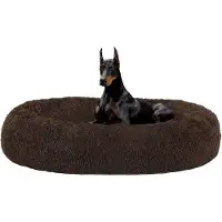 OEM Orthopädisches Hundebett, rundes Kissen, 120 cm, braun, waschbar