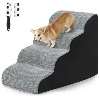 OEM 4-Klappbett-Hundematratze, grau und schwarz, waschbar, Haarentferner
