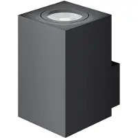 Beneito Faure Zio LED-Wandleuchte, Schwarz Matt, 38° Abstrahlwinkel, für 50mm GU10 Leuchtmittel, modernes quadratisches Design zur Innenbeleuchtung -