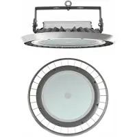Beneito Faure 300W UFO LED-Industriefluter, 4000K, 110º Abstrahlwinkel, dimmbar mit DIP-Schalter, IK10, IP65, Mattgrau -