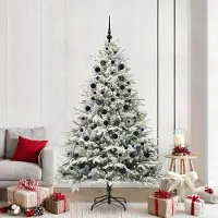 vidaXL "Schlussverkauf" Künstlicher vorbeleuchteter Weihnachtsbaum(1 pc) - Kunstbaum/Tannenbaum - mit Kugelset Grün C7401