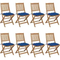 Prolenta Maison Exclusive - Klappstühle, 8 Stück, mit Kissen, aus massivem Akazienholz