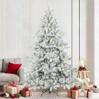vidaXL 2025 cloris Künstlicher klappbarer Weihnachtsbaum mit 300 LEDs 210 cm PVC - Künstliche Weihnachtsbäume Sale4361694 2parcel