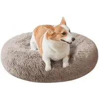 OEM Kunstleden kattenbett für Hunde, 60 cm Hundebett für kleine und große Hunde, waschbares Hundebett für Welpen und Kätzchen mit Anti-Slip-Boden