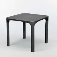 GRANDSOLEIL 14er Set Olè quadratische Stehtische aus Polyrattan 80x80 cm - Schwarz