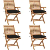 Prolenta Maison Exclusive - Klappstühle mit Kissen, 4-teilig, Massivholz Teakholz