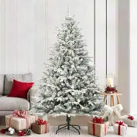 vidaXL "Schlussverkauf" Künstlicher vorbeleuchteter Weihnachtsbaum(1 pc) - Kunstbaum/Tannenbaum - mit Kugelset Grün C7403