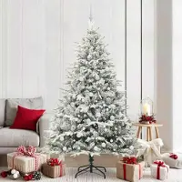 vidaXL "Schlussverkauf" Künstlicher vorbeleuchteter Weihnachtsbaum(1 pc) - Kunstbaum/Tannenbaum - mit Kugelset Grün C7402