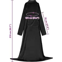 Syfax Decken-Hoodie Schwarz F Flanell