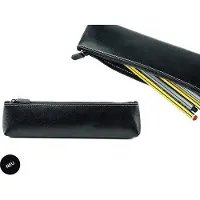 Famanu Federmäppchen aus veganem Eco-Kunstleder - Klassisches Etui in Schwarz - 22 x 55 cm