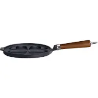 Ronneby Bruk Herzpfannkuchen-Pfanne Maestro Gusseisen mit braunem Buchenholzgriff Ø24cm