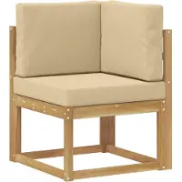 vidaXL Outdoor-Sofagarnitur 6 pcs Weiß und Beige Massivholz Akazie