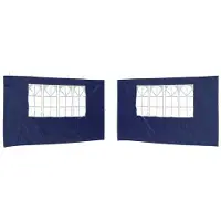 vidaXL Party Zelt Seitenteil 2 stk. 400 x 195 cm Blau PE und Stahl