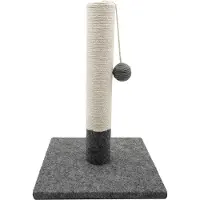 OEM Katze-Spielzeug aus Jute und dauerhaftem Stoff mit Katze-Spielzeug-Pompon in modernem Design - Grau und Weiß, stabiler Boden 30 x 30 cm