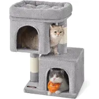 OEM Kleines Katzenhaus 67cm für Kitten bis 3kg Lichtgrau Sisal