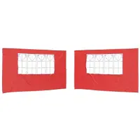 Syfax Party Zelt Seitenteil 2 pcs 400 x 195 cm Rot PE und Stahl