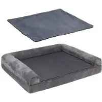 OEM Hundebett - Sofa-Stil - Schaumbasis - Höherer Kissen - Wasserfester & Waschbarer Überzug - Maß M