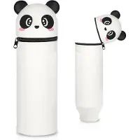 Markenlos Stiftetui mit Tiermotiv - 2-in-1 Design - Platz für 15 Stifte - Blush Panda