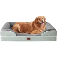OEM Orthopädisches Hundebett XL, 112x81x15cm, Wasserdicht, Antirutsch, Graugrün