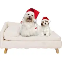 OEM Hundebett - Hoch - 70x40x39cm - Für Hunde bis 20kg - Mit Kissen - Weiß - Moderne Ausführung