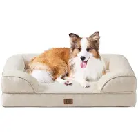 OEM Orthopädisches Hundebett, 104x69x15cm, Waschbar, Wasserdicht, Antirutsch, Beige