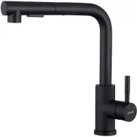 OEM Schwarze Edelstahl-Küchenarmatur mit Ausziehsprühkopf