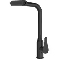 OEM Schwarze Edelstahl-Küchenarmatur, 360° Drehbar, 4 Strahlarten