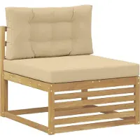 vidaXL Outdoor-Sofagarnitur 5 Stk. Weiß und Beige Polyester