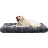 OEM Großes Hundebett, waschbar, dunkelgrau, 111x81cm, antirutsch, atmungsaktiv