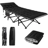 OEM Kompaktes Campingbett 1 Person Schwarz Faltschale
