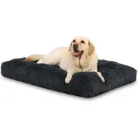 OEM Großes Hundebett, waschbar, 90x60cm, Antirutsch, Grau, Plüsch