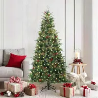 vidaXL Möbel Künstlicher klappbarer Weihnachtsbaum Grün 180 cm PE und PVC - 9526389