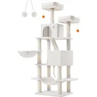 OEM Katzenhaus Plüsch Sisal 55x45x168cm Crèmeweiß