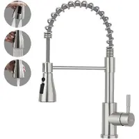 OEM Küchenarmatur mit Hochdrucksprüher, 3-Sprühestufen, 360° drehbar, Edelstahl