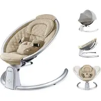 OEM Elektrische Babywippe mit Bluetooth, 5 Stufen, 60x70x55cm, Beige