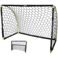 OEM Zusammenklappbares Fußballtor 180x91x120cm schwarz für Kinder