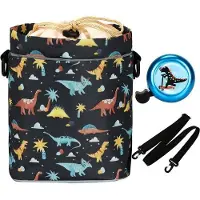 Benza Ibenzoa Lenkertasche für Kinder – reißfestes, geruchstrales Nylon, dreieckiger Klettverschluss, Kordelzug, verstellbarer Schultergurt, 360°-Reflektoren & Klingel