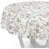 OEM Rundes Tischtuch 120 cm Blumenmuster wasserfest für Gartentische