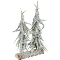 OEM Kleine Weihnachtstanne mit Schnee auf Holzbasis