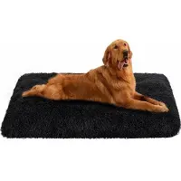 OEM Großes wasbares Hundebett, Schwarz, 94x63cm, Antirutsch, Plüsch