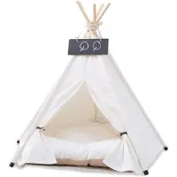 OEM Weißes Hundebett mit Matratze, abnehmbar und waschbar, 60x60x70cm