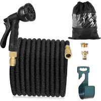 OEM Flexible Gartenhose, 15 m, mit 8 Funktionen, Gartenhose, flexible, 3/4 Zoll und 1/2 Zoll mit Gartenhosehalter, Aufbewahrungsbeutel, Gartenschlauch für Haus, Haustier, Autowaschhose